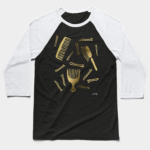 Good Hair Day Gold Baseball T-Shirt by CatCoq